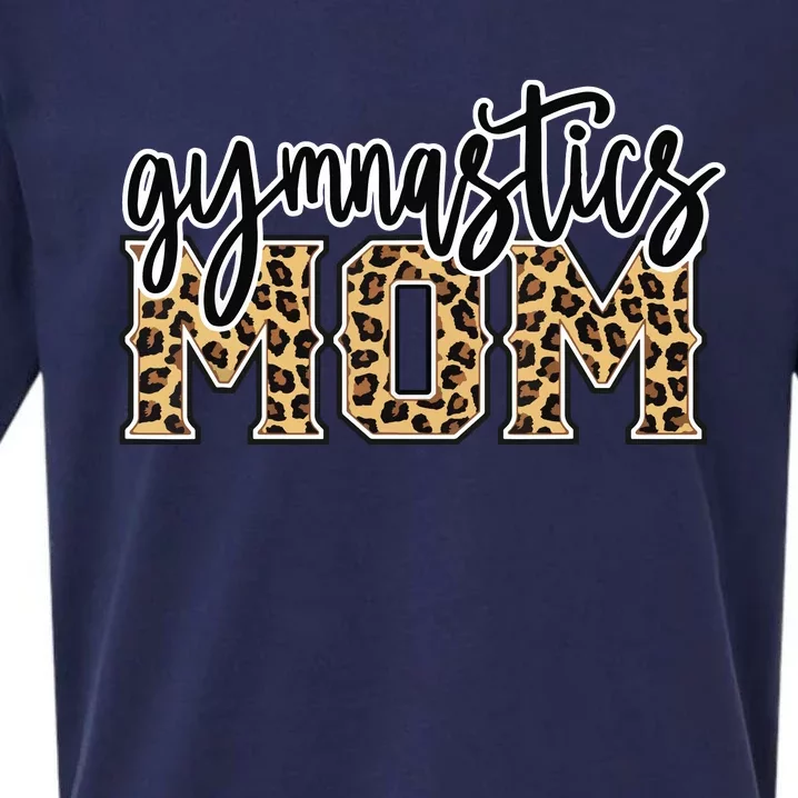 Gymnastics Mom Leopard Print Womens Proud Gymnast Mother Sueded Cloud Jersey T-Shirt