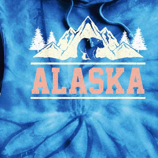 Glacier Mountain Landscape Alaskan Bear Wildlife Alaska Tie Dye Hoodie