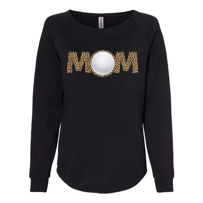 Golf Mom Leopard Mother's Day Funny Women Mommy Womens California Wash Sweatshirt