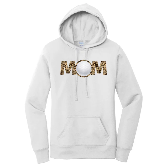 Golf Mom Leopard Mother's Day Funny Women Mommy Women's Pullover Hoodie