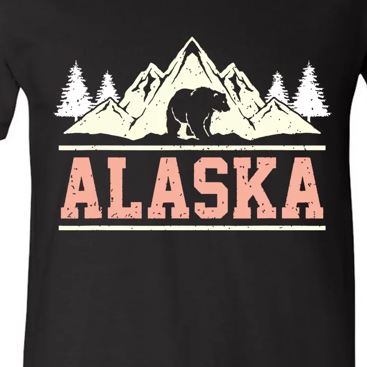 Glacier Mountain Landscape Alaskan Bear Wildlife Alaska V-Neck T-Shirt