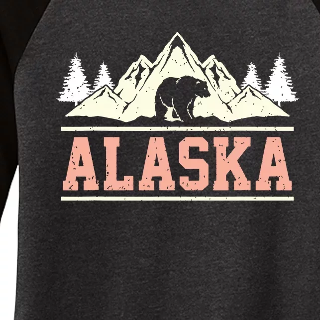 Glacier Mountain Landscape Alaskan Bear Wildlife Alaska Women's Tri-Blend 3/4-Sleeve Raglan Shirt