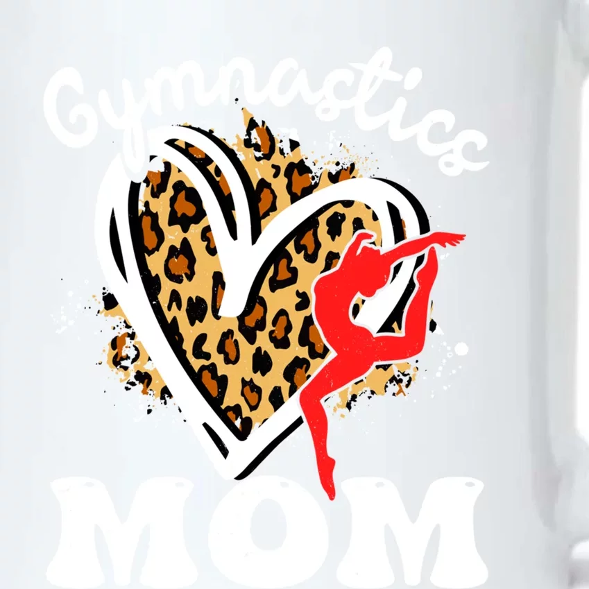 Gymnastics Mom Leopard Heart Gymnast Mother's Day Cute Gift Black Color Changing Mug