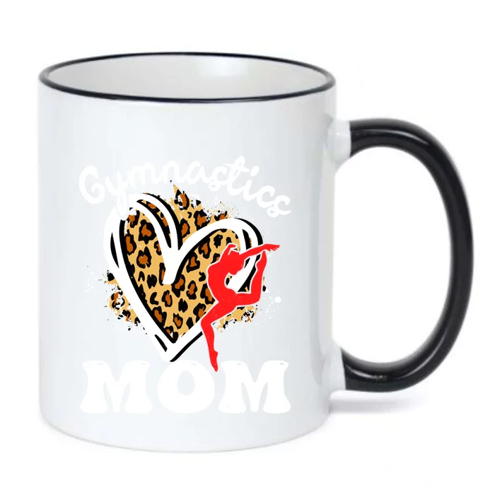 Gymnastics Mom Leopard Heart Gymnast Mother's Day Cute Gift Black Color Changing Mug