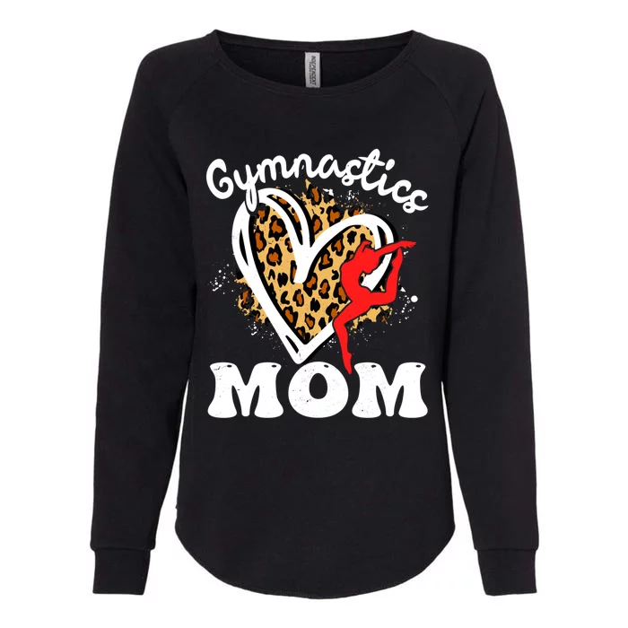 Gymnastics Mom Leopard Heart Gymnast Mother's Day Cute Gift Womens California Wash Sweatshirt