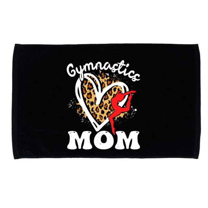 Gymnastics Mom Leopard Heart Gymnast Mother's Day Cute Gift Microfiber Hand Towel