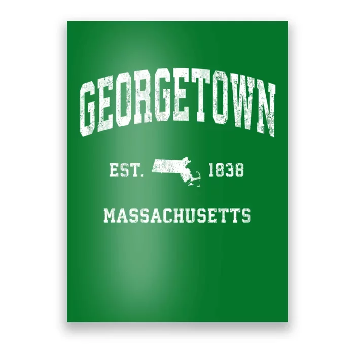 Georgetown Massachusetts Ma Vintage Athletic Poster