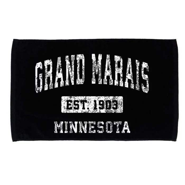 Grand Marais Minnesota Mn Vintage Sports Established Microfiber Hand Towel