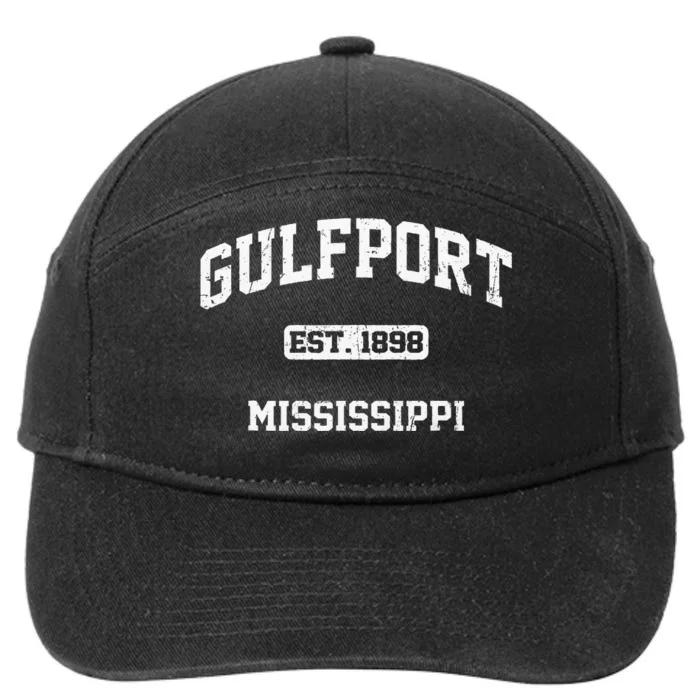 Gulfport Mississippi MS Vintage State Athletic Style 7-Panel Snapback Hat