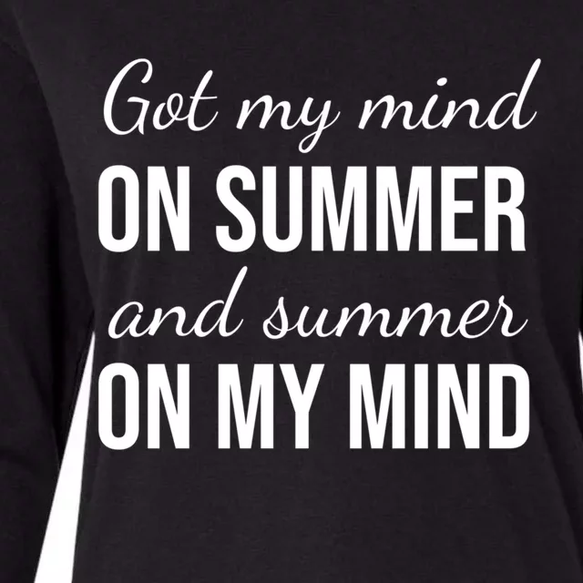 Got My Mind On Summer Beach Vacation Gift Womens Cotton Relaxed Long Sleeve T-Shirt