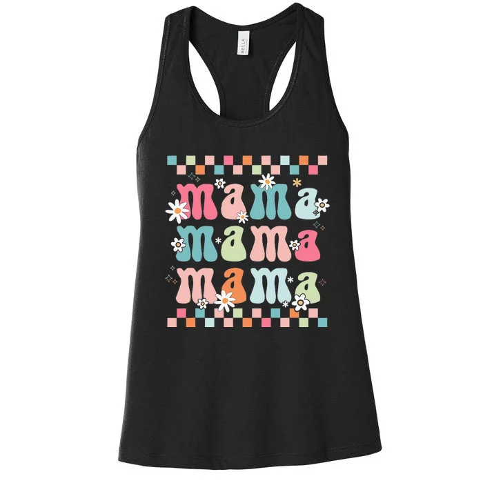 Groovy Mama Matching Family Mothers Day Women's Racerback Tank