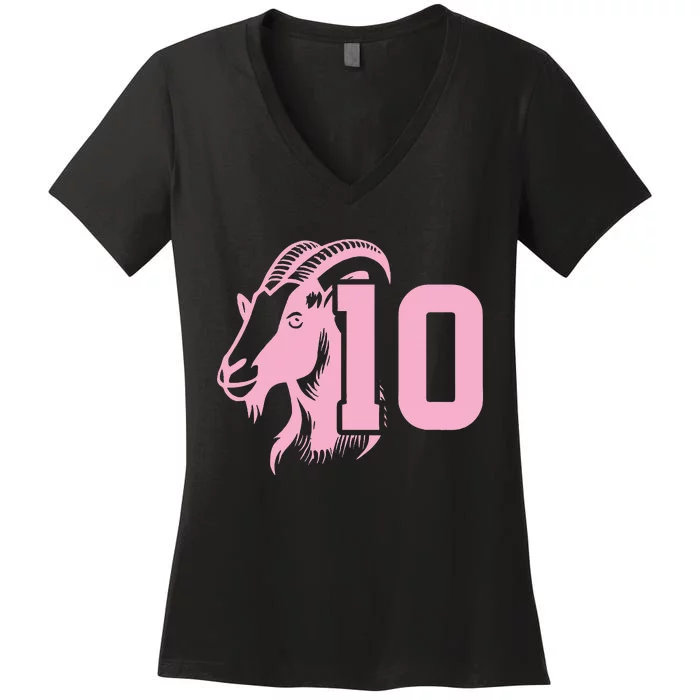 Goat Miami Mvp 10 Greatest Of All Time Women's V-Neck T-Shirt