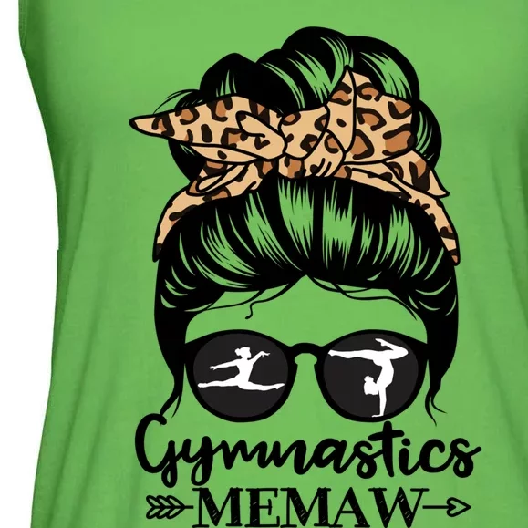 Gymnastics Memaw Messy Bun Hair Funny Gymnast Memaw Gift Ladies Essential Flowy Tank