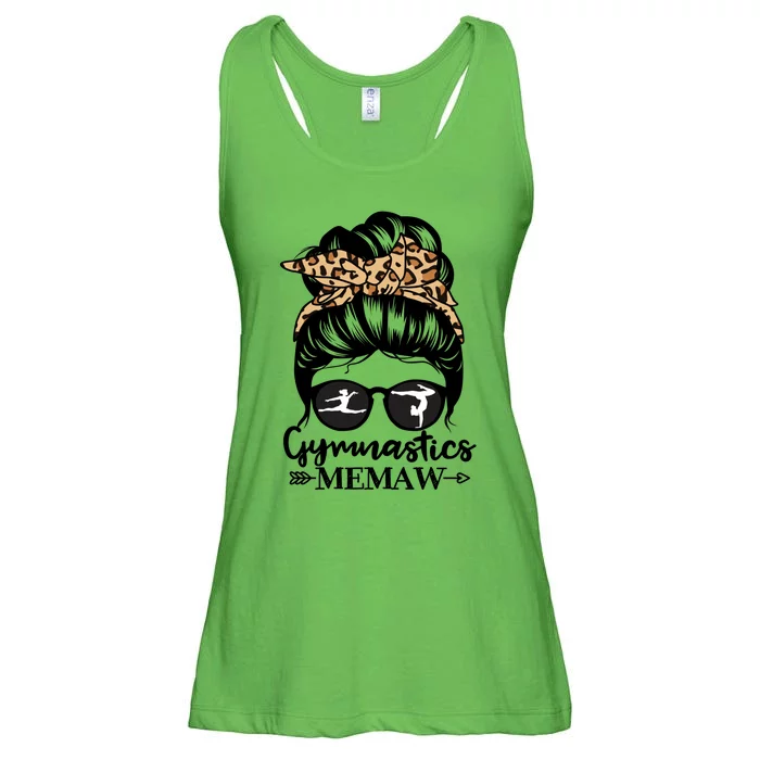 Gymnastics Memaw Messy Bun Hair Funny Gymnast Memaw Gift Ladies Essential Flowy Tank