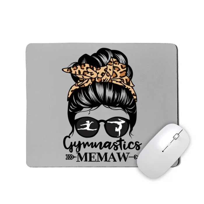 Gymnastics Memaw Messy Bun Hair Funny Gymnast Memaw Gift Mousepad