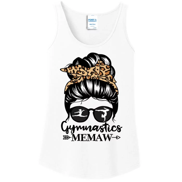 Gymnastics Memaw Messy Bun Hair Funny Gymnast Memaw Gift Ladies Essential Tank