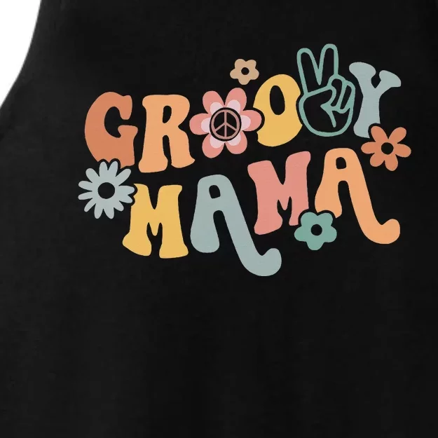 Groovy Mama Matching Family 1st Birthday Party Ladies Tri-Blend Wicking Tank