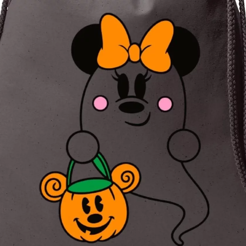 Ghost Minnie Mouse Halloween Trick Or Treat Halloween Drawstring Bag