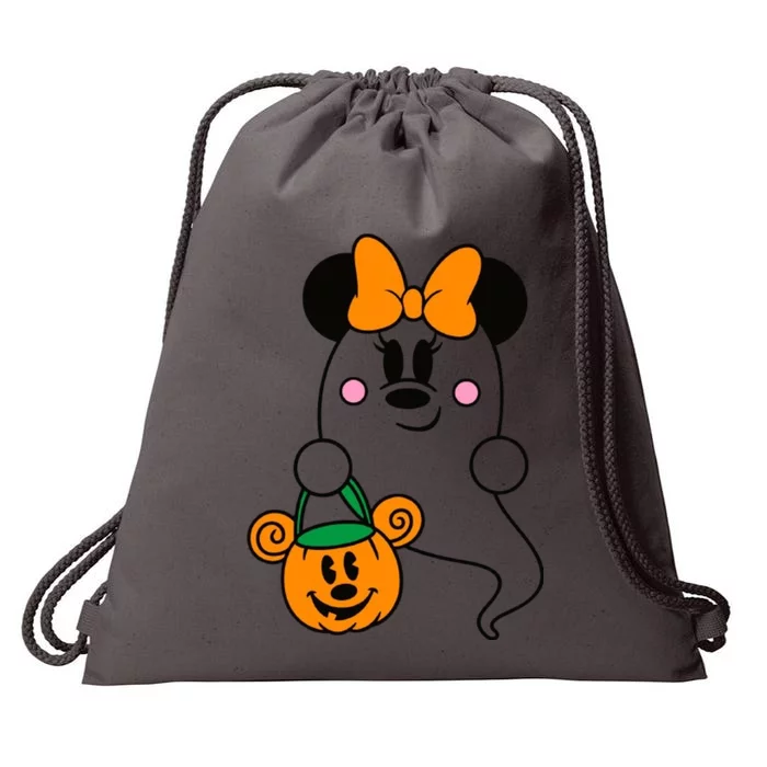 Ghost Minnie Mouse Halloween Trick Or Treat Halloween Drawstring Bag