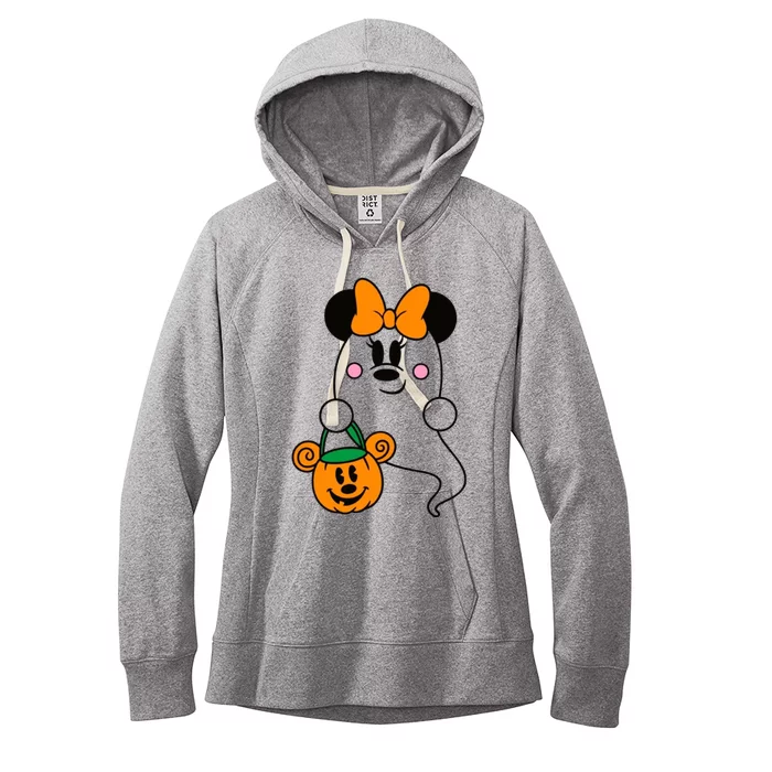 Ghost Minnie Mouse Halloween Trick Or Treat Halloween Women's Fleece Hoodie