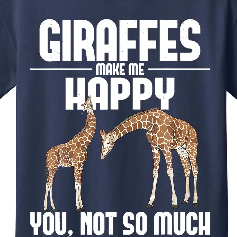 Giraffes Make Me Happy Safari Zoo Animal Lover Giraffe Kids T-Shirt