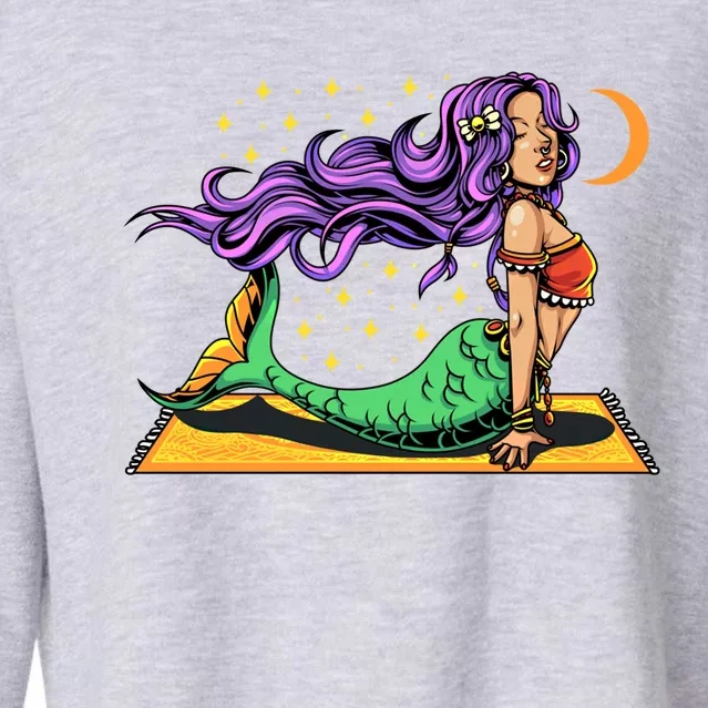 Gypsy Mama Mermaid Yoga Cool Gift Cropped Pullover Crew