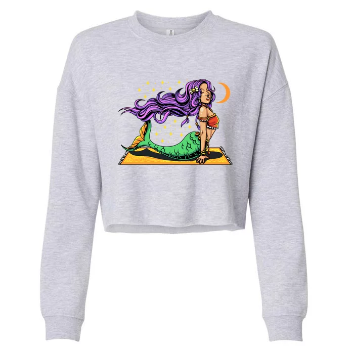 Gypsy Mama Mermaid Yoga Cool Gift Cropped Pullover Crew