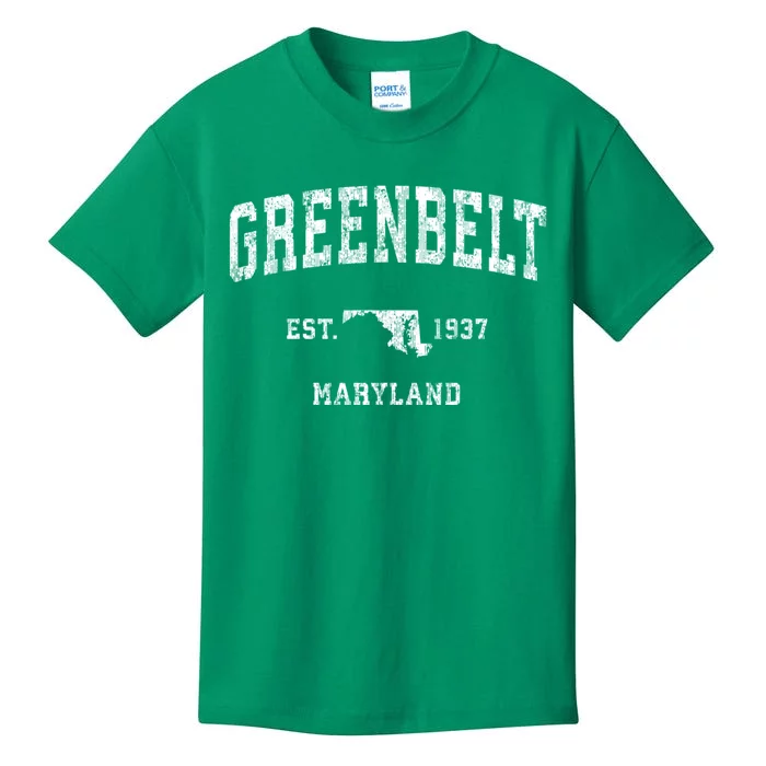 Greenbelt Maryland Md Vintage Athletic Sports Kids T-Shirt