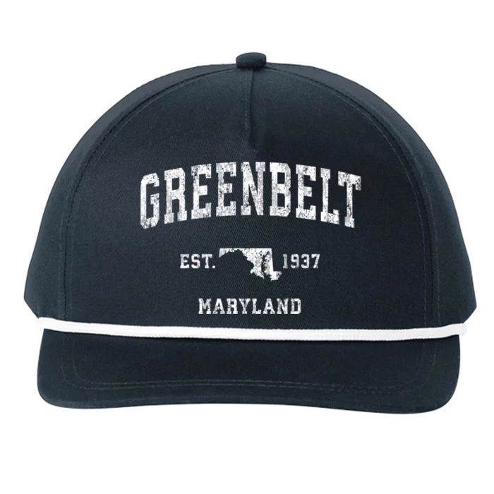 Greenbelt Maryland Md Vintage Athletic Sports Snapback Five-Panel Rope Hat