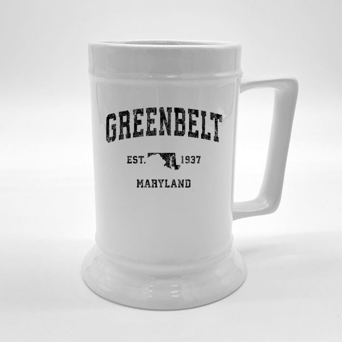 Greenbelt Maryland Md Vintage Athletic Sports Front & Back Beer Stein