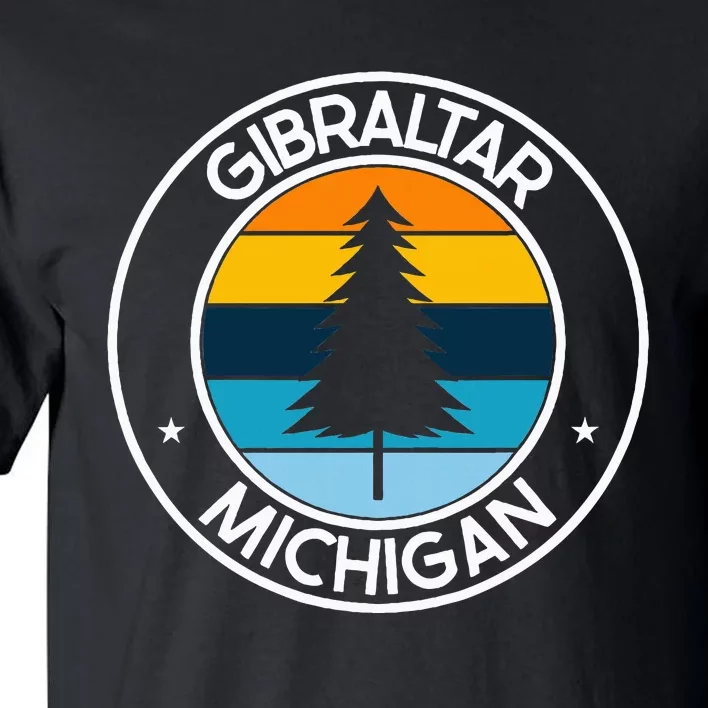 Gibraltar Michigan Mi Usa City Pride Retro Sunset Tall T-Shirt