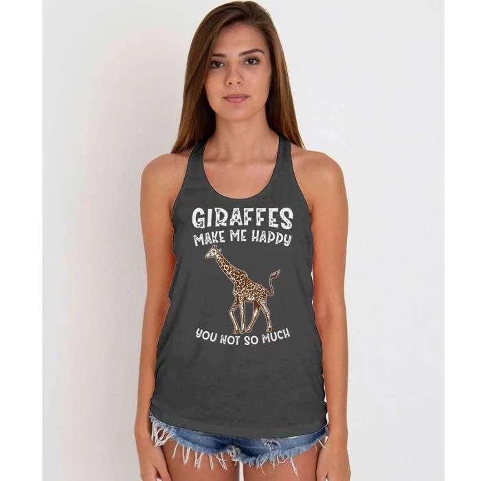 Giraffes Make Me Happy You Not So Much Women's Knotted Racerback Tank