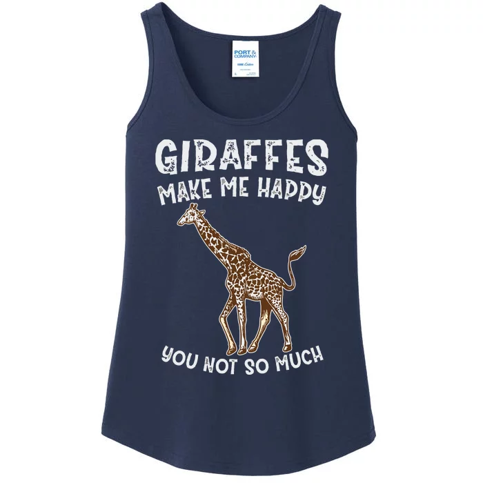 Giraffes Make Me Happy You Not So Much Ladies Essential Tank