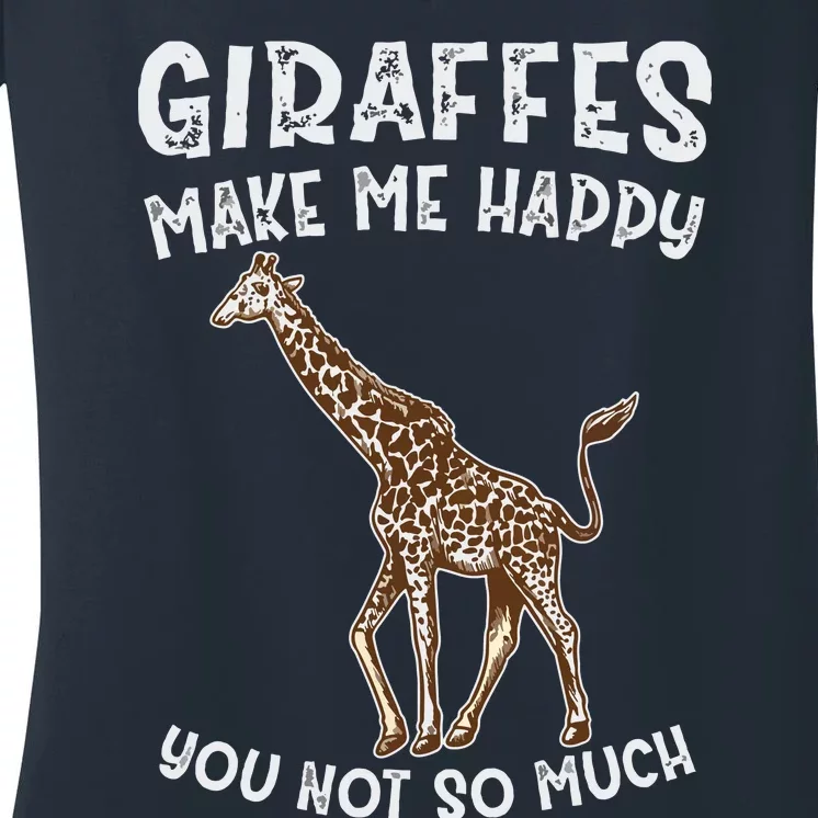 Womens Giraffe V-Neck T-Shirt