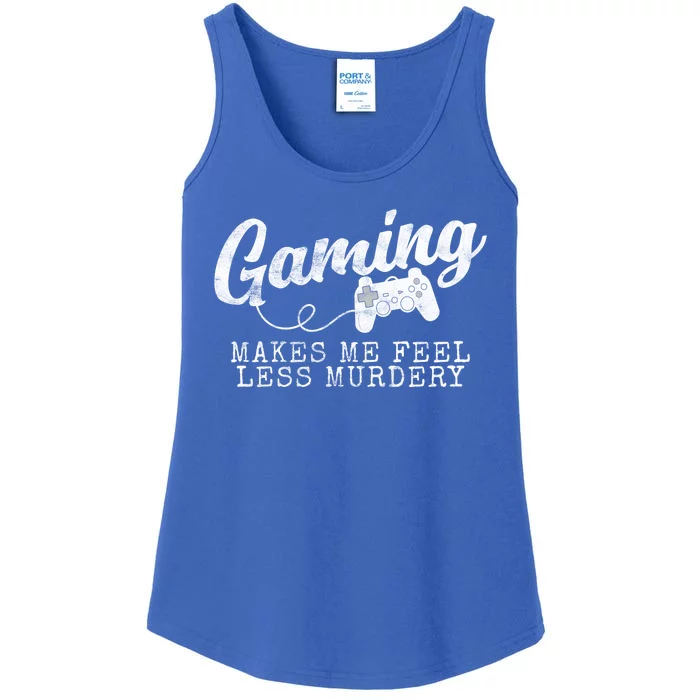 Gaming Makes Me Feel Less Murdery Funny Ladies Essential Tank