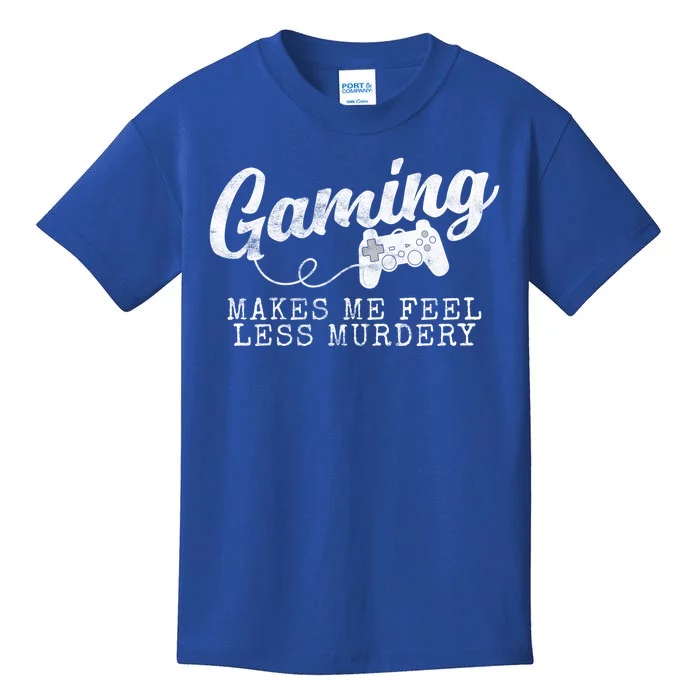 Gaming Makes Me Feel Less Murdery Funny Kids T-Shirt