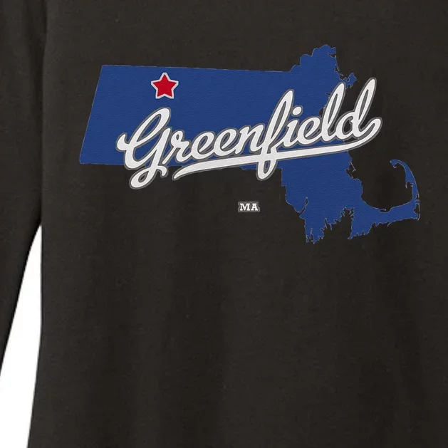 Greenfield Massachusetts MA Map Womens CVC Long Sleeve Shirt