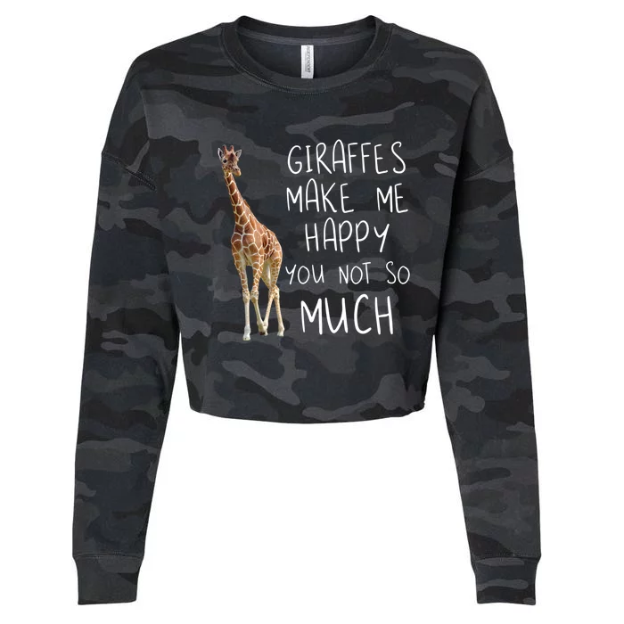 Giraffe Make Me Happy Cool Drawing Print Giraffe Cropped Pullover Crew