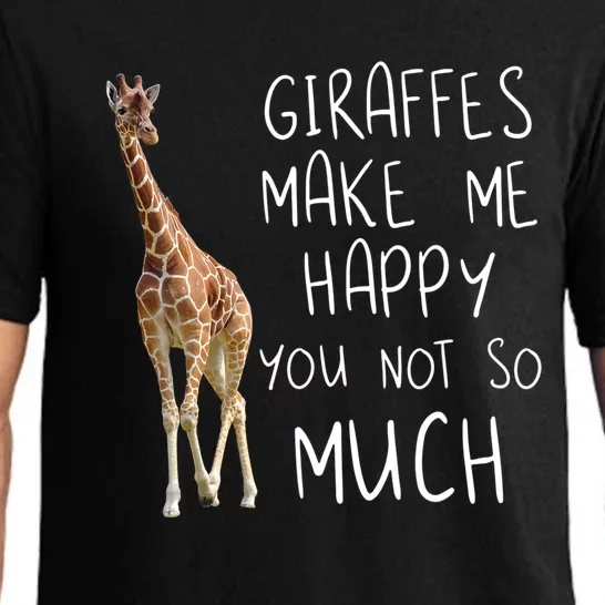 Giraffe Make Me Happy Cool Drawing Print Giraffe Pajama Set