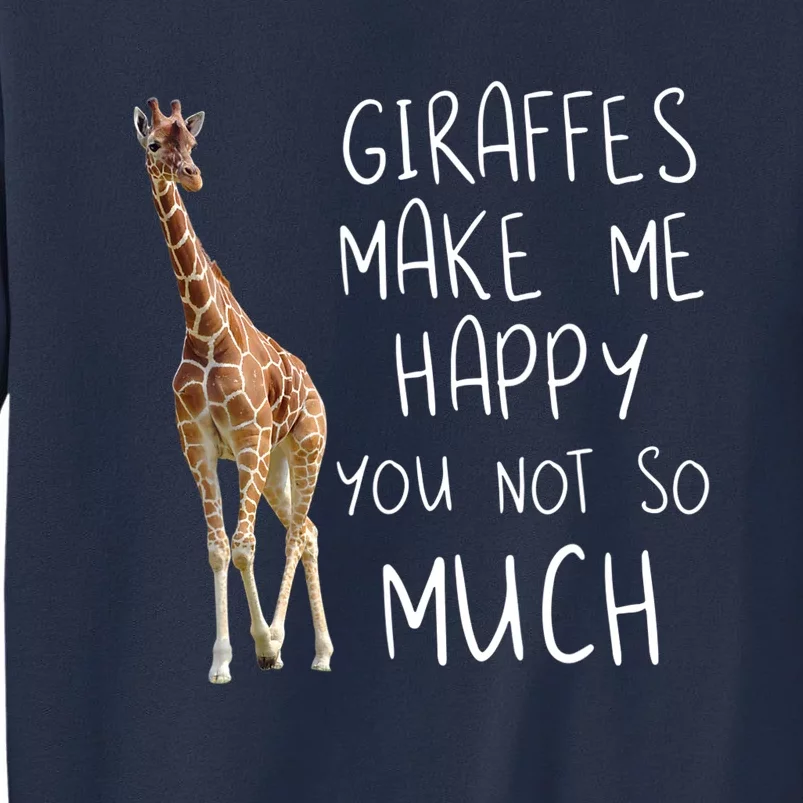 Giraffe Make Me Happy Cool Drawing Print Giraffe Sweatshirt