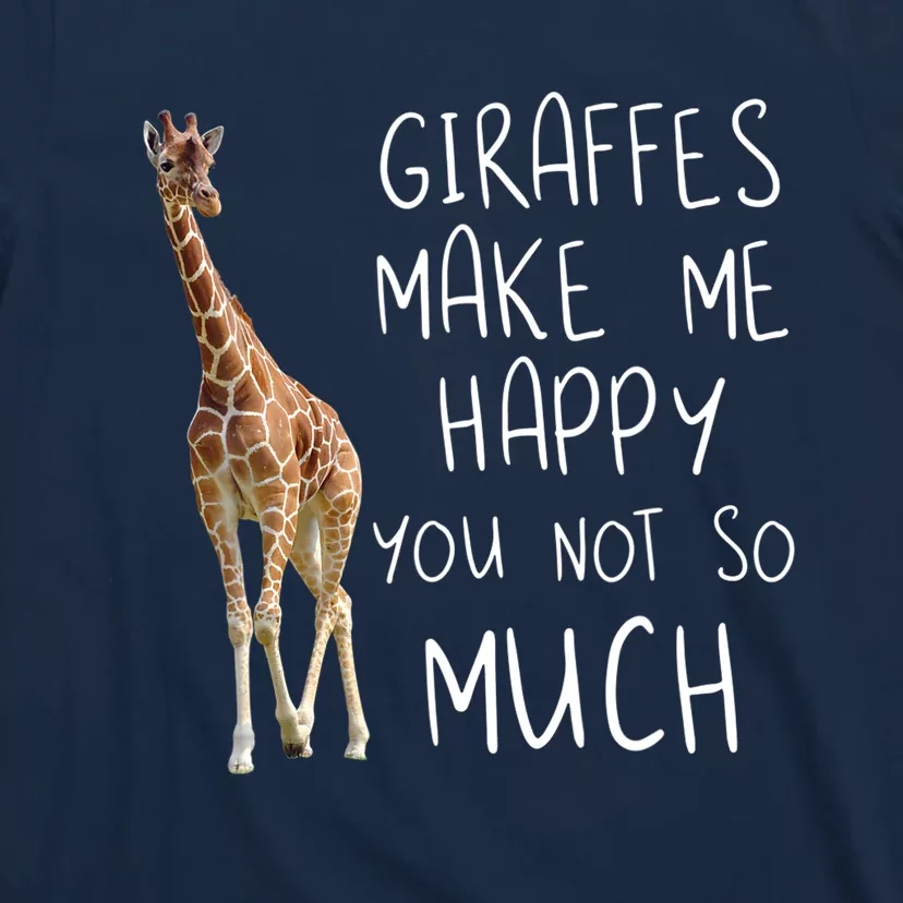 Giraffe Make Me Happy Cool Drawing Print Giraffe T-Shirt