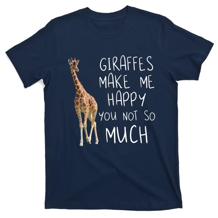 Giraffe Make Me Happy Cool Drawing Print Giraffe T-Shirt