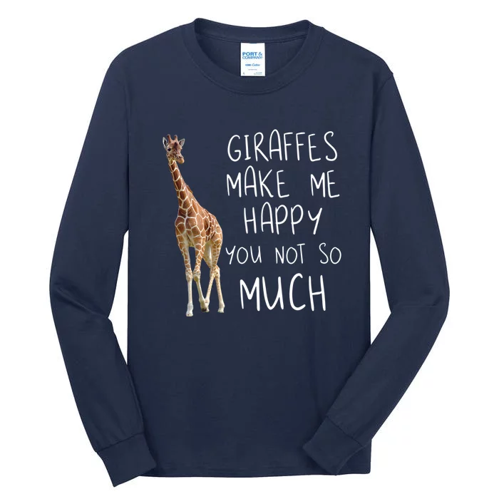 Giraffe Make Me Happy Cool Drawing Print Giraffe Tall Long Sleeve T-Shirt