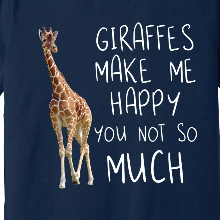 Giraffe Make Me Happy Cool Drawing Print Giraffe Premium T-Shirt