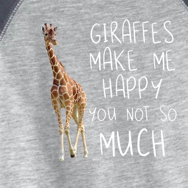 Giraffe Make Me Happy Cool Drawing Print Giraffe Toddler Fine Jersey T-Shirt