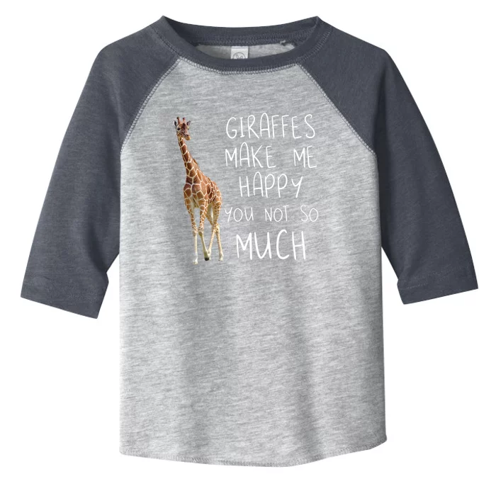 Giraffe Make Me Happy Cool Drawing Print Giraffe Toddler Fine Jersey T-Shirt