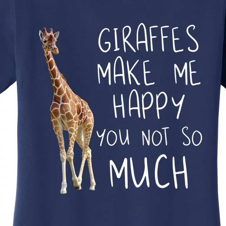 Giraffe Make Me Happy Cool Drawing Print Giraffe Women's T-Shirt