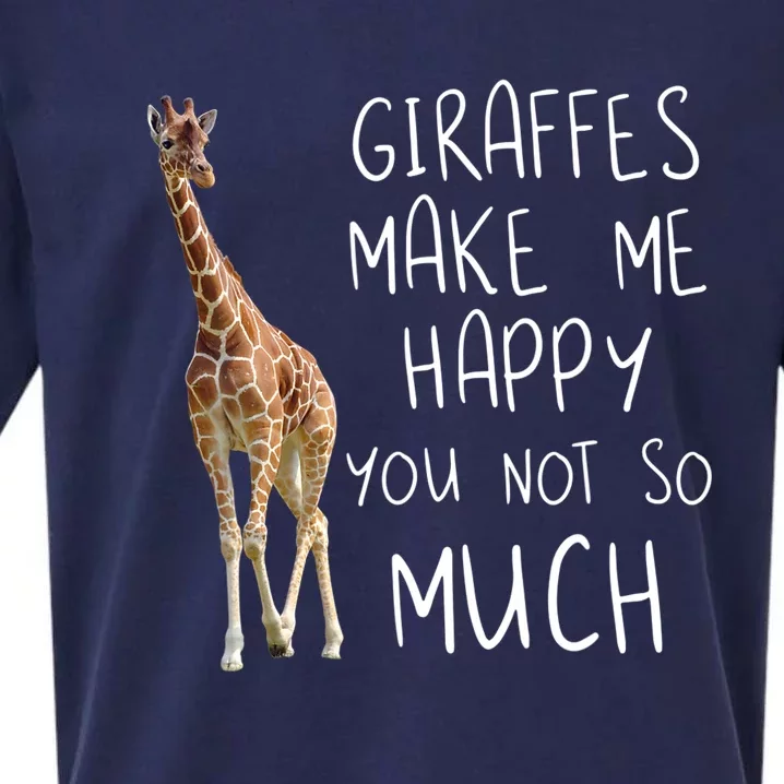 Giraffe Make Me Happy Cool Drawing Print Giraffe Sueded Cloud Jersey T-Shirt