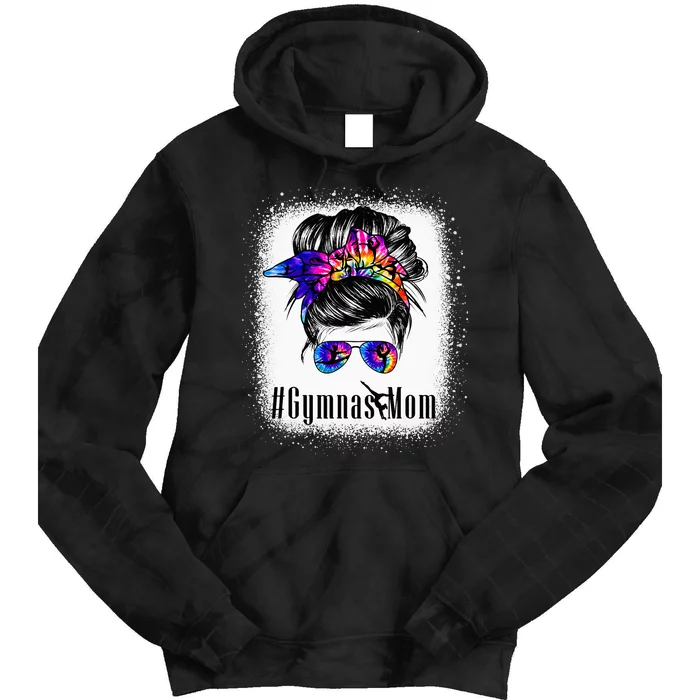 Gymnastics Mom Messy Bun Bleached Gymnast Tie Dye Hoodie