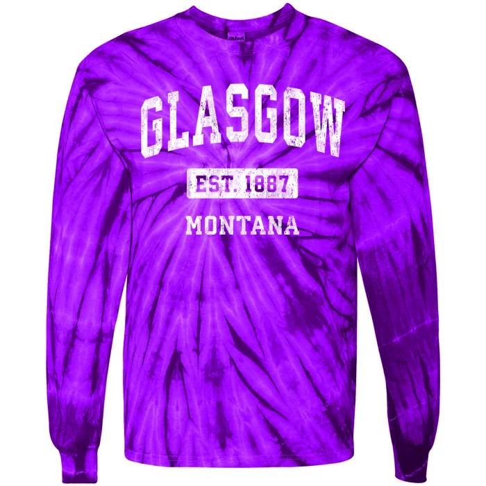 Glasgow Montana Mt Vintage Sports Established Design Tie-Dye Long Sleeve Shirt